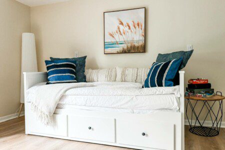 Your kids will love the pullout day bed that opens to a King size bed.