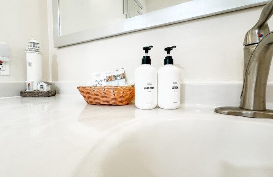 Your bathroom will be stocked with fresh towels and Public Goods toiletries. (shampoo, conditioner, body wash, etc.) Public Goods products are made from wholesome ingredients. They're free of parabens, sulfates, toxic chemicals, and additives.