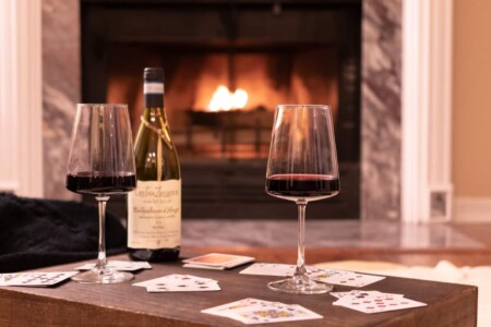 Ready to feel right at home? Catch up on your Netflix favorites while relaxing fireside with a cup of hot cocoa or glass of wine. Prefer some peace & quiet? Curl up on our cozy couch & listen to the comforting sounds of the wood-burning fireplace.