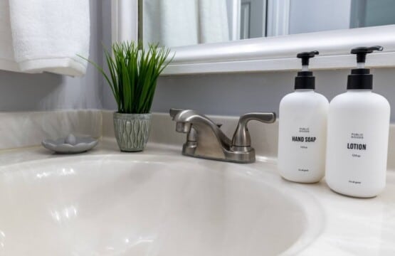 Pack light and save space for some local shopping! We've got you covered with complimentary shampoo, conditioner, soap, and lotion from Public Goods.