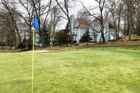 Settled directly on the Norwich Public Golf Course adjacent to holes 16 and 17. Watch players as they pass on the fairway.