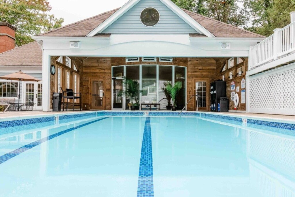 Heated Pool In Clubhouse 1. Open May-October Come enjoy this Complimentary clubhouse during your stay! Just a short walk from your villa and features a jacuzzi, sauna, and cardio room! A laundry facility is also available (fees apply).