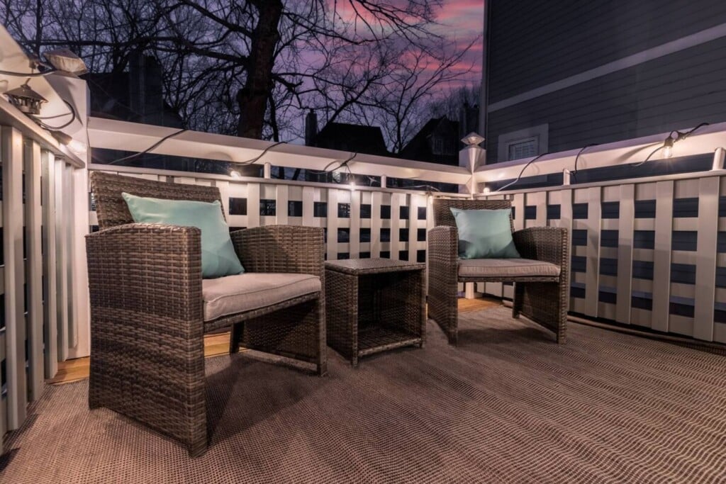 An evening out on the patio with a glass of wine and tranquil sounds of the fountain never gets old.