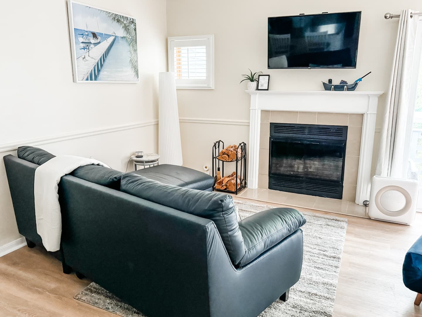 Snuggle up on your sectional, a favorite spot amongst guests, to watch a movie or enjoy the fireplace, you’ll feel right at home!