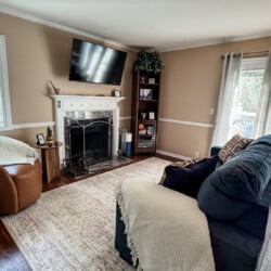Enjoy your private and cozy living space next to a wood burning fire!